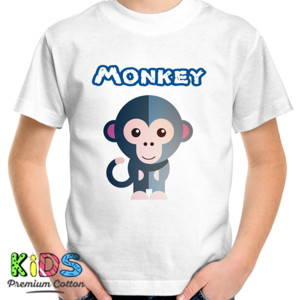 Kaos Kaos Pria Monkey putih-biru toska