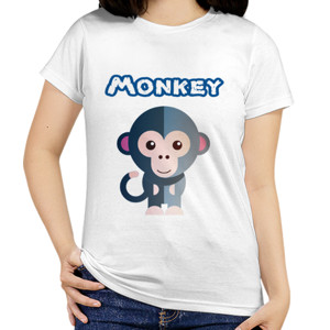 Kaos Kaos Pria Monkey putih-biru toska
