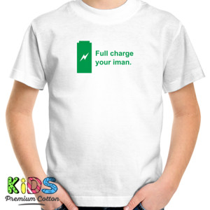 Kaos putih full charge your iman