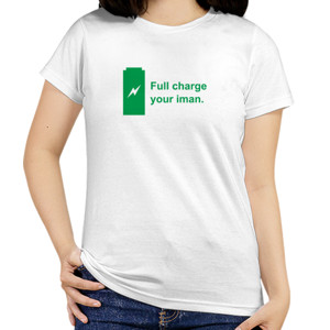 Kaos putih full charge your iman