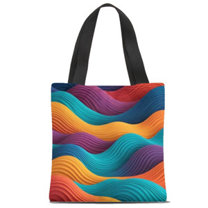 Tas Tote Fullprint Warna warni Gelombang
