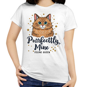 Kaos Kaos Kucing Lucu Purrfectly Mine Feline Queen