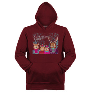 Jaket Hoodie Family Shirt - Cute Deer Family
