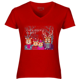 Kaos Family Shirt - Cute Deer Family