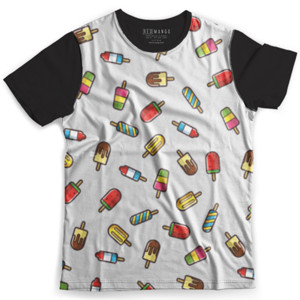 Kaos Fullprint Pop Cycle Es Krim Pattern Putih