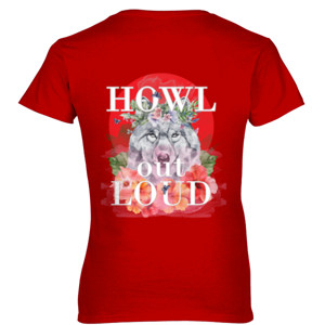 Kaos Howl Out Loud, Wolf on red moon (back side)