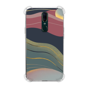 Casing HP Lukisan Bergaris warna emas