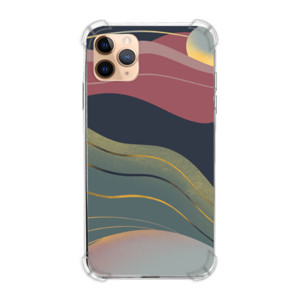 Casing HP Lukisan Bergaris warna emas