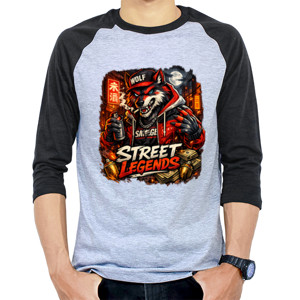 Kaos Raglan Kaos Street Legends Wolf