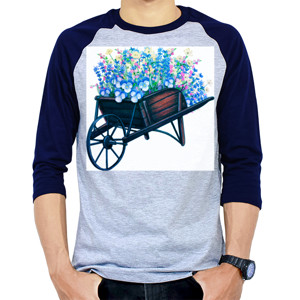 Kaos Raglan Kaos beautiful flowers - kaos bunga cantik
