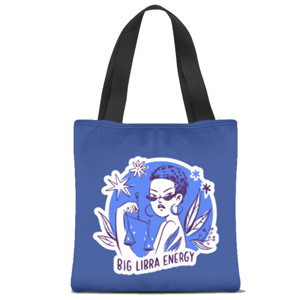Tas Tote Fullprint Hand Drawn Zodiac Libra