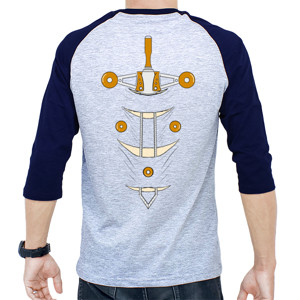 Kaos Raglan Wood sword design