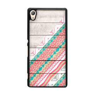 Pattern Coral Teal Chevron Wood Phonecase Casing HP