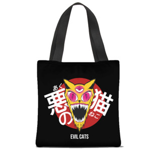 Tas Tote Fullprint Evilcats (kanji)