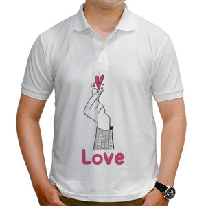 Kaos Polo Kaos Hand Love Korea