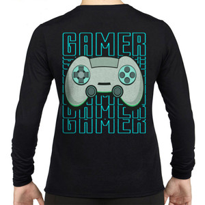 Kaos Tipografi Gaming Konsol Pemain Gim Video