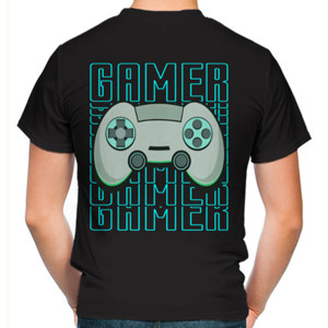 Kaos Tipografi Gaming Konsol Pemain Gim Video