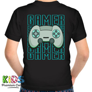 Kaos Tipografi Gaming Konsol Pemain Gim Video
