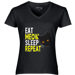 Kaos Eat Meow Sleep Repeat