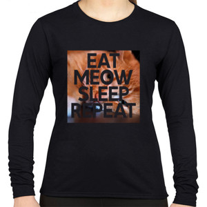 Kaos Eat Meow Sleep Repeat
