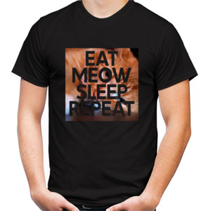 Kaos Eat Meow Sleep Repeat