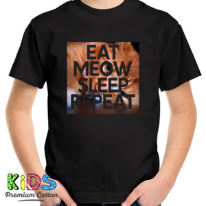 Kaos Eat Meow Sleep Repeat