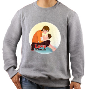 Jaket Sweater i love you mamah