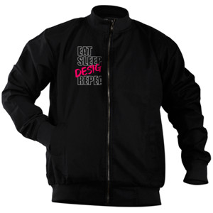 Jaket Bomber eat sleep design repeat ver 2