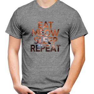 Kaos Eat Meow Sleep Repeat