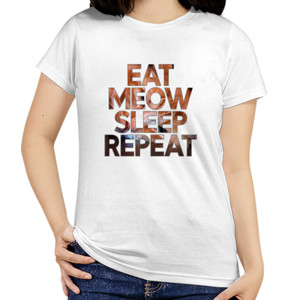 Kaos Eat Meow Sleep Repeat