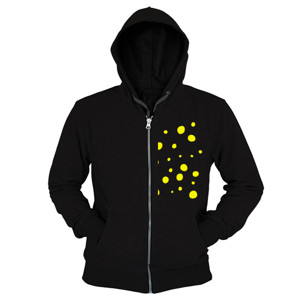 Hoodie Zipper Yellow Dots