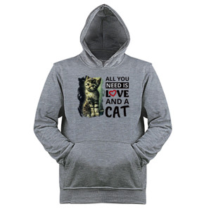 Jaket Hoodie Cat Lover Kucing Lucu Kitten All You Need is Love