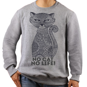 Jaket Sweater NO CAT NO LIFE 1