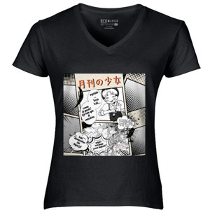 Kaos T-shirt Comic Fiksi 2 cewek V-neck