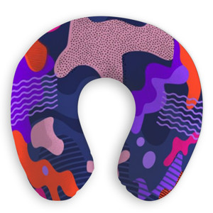 Bantal Leher Abstract Patterns Pink Orange Blue