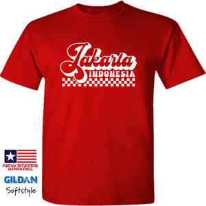 Kaos Jakarta Tipografi Retro Putih
