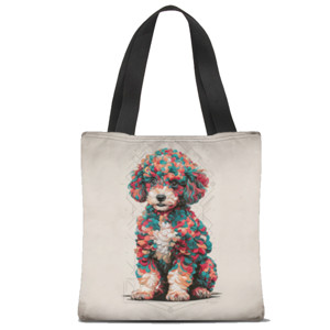 Tas Tote Fullprint Vibrant Poodle