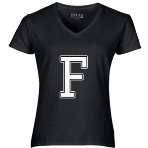 Kaos Kaos Hitam Huruf F Keren