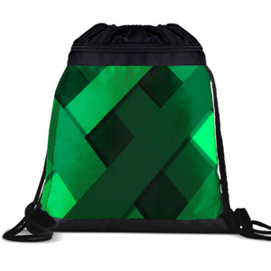 Tas Serut Motif Diagonal Strip Hijau