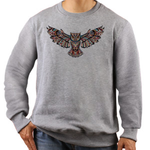 Jaket Sweater Owl Abstract