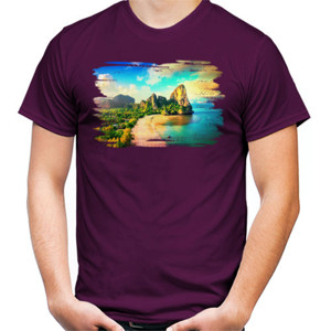 Kaos Kaos Elegan Pemandangan Alam - Pantai Keren Pria