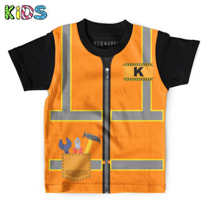 Kaos Anak Full-Print Construction Vest