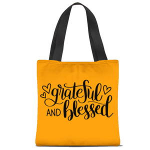 Tas Tote Fullprint Grateful & Blessed