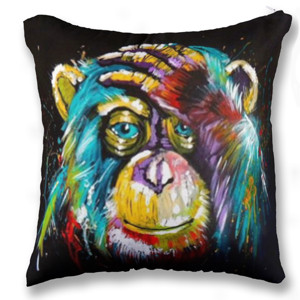 Bantal kaos lukisan orangutan