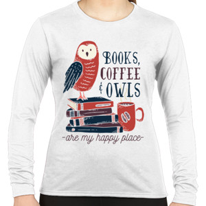 Kaos books coffee owls
