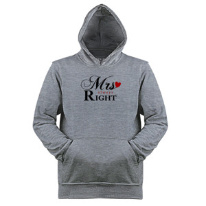 Jaket Hoodie Mrs Right Couple T-Shirt