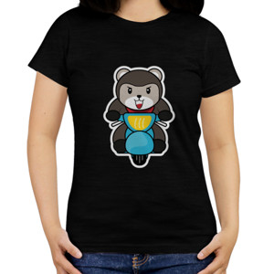 Kaos Cute Bear Ride Motorcycle Design Kaos Pria