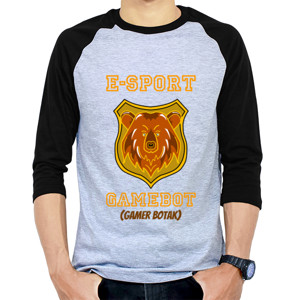 Kaos Raglan E-sport GAMEBOT(gamer botak)