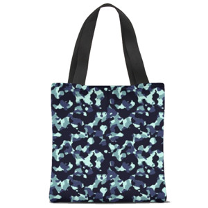 Tas Tote Fullprint Totebag Love Abstract Camo Army Blue