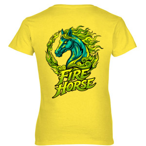 Kaos Fire Horse T-Shirt | Flaming Horse Artwork | Stree